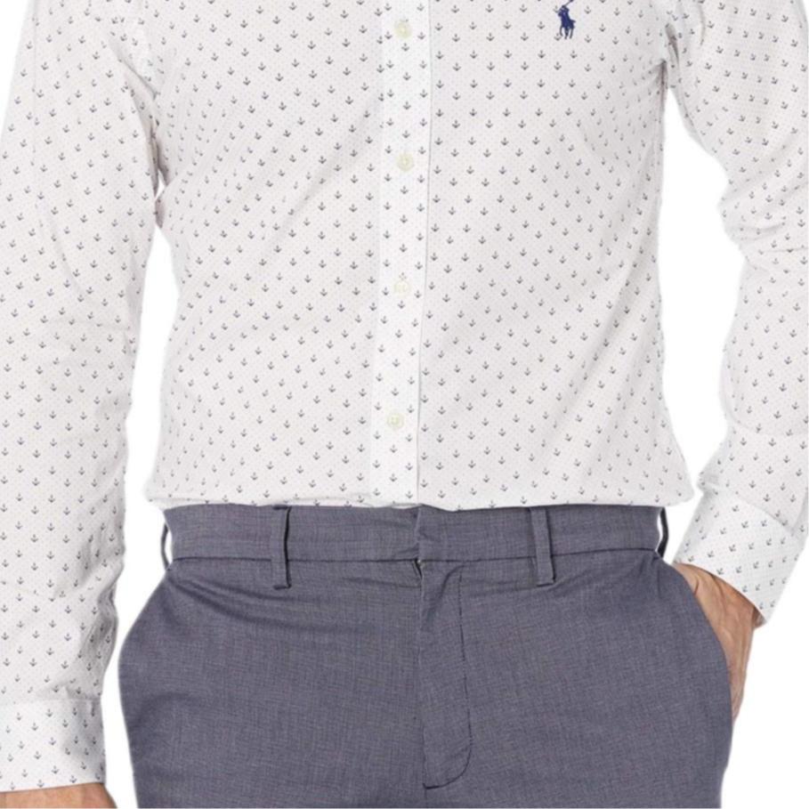 Ralph Lauren Polka Dot Single-Breasted Collar Long Sleeve Shirt Men shirts 710795269-004