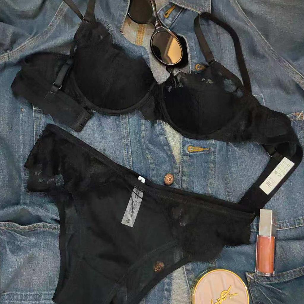 Französische Spitze Übergröße Anti-Hänge-BH-Set für Frauen