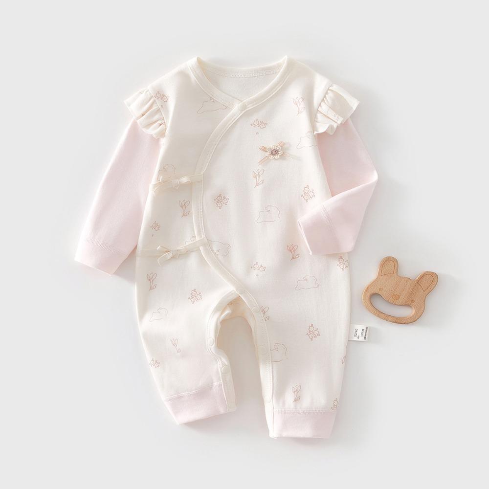 Newborn Baby Onesie Cotton High Quality Spring and Autumn Clothes for Baby Girls Cute Lace Butterfly Clothing Outing Clothes