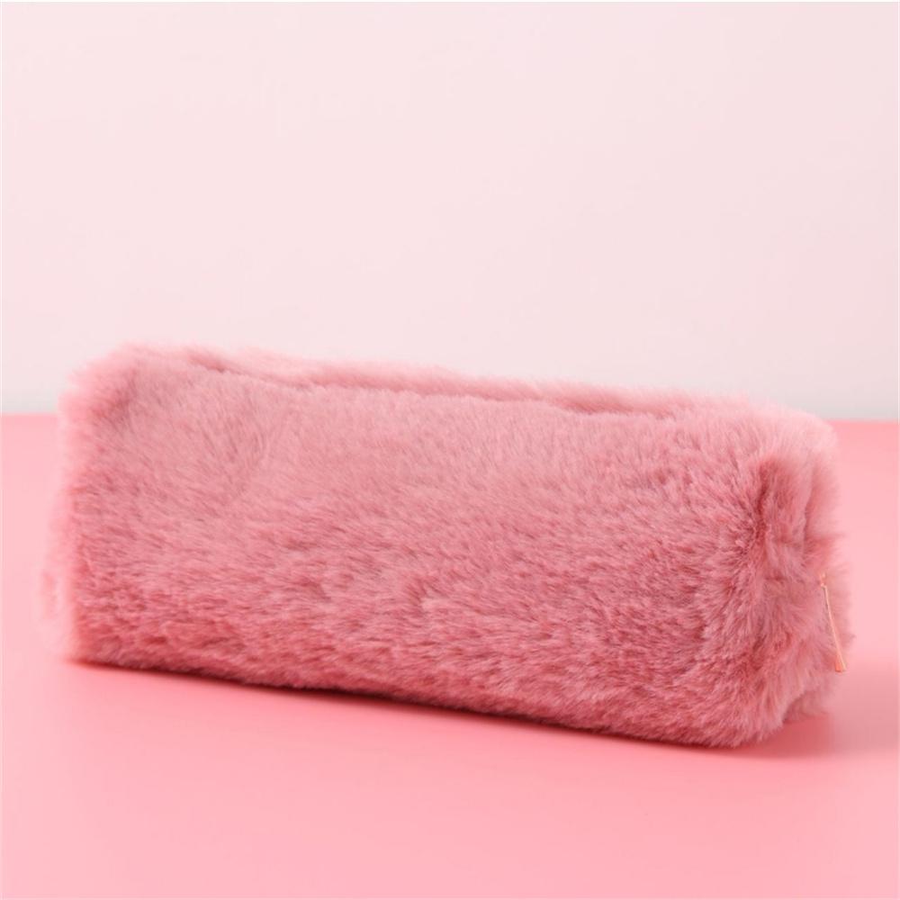 Plush Pencil Case For Girls Kawaii Gradient Color Stationery Storage Bag Zipper Pencil Bag School Office Pouch Purse Storage