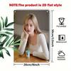 [Brand] Retro Vintage Metal Sign - 2D Wall Art Home Decor with Elegant Woman Portrait, Rustic Minimalist Advertising Sign