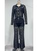 2026 Spring Lace Lapel Suit: European & American Style, Long Sleeve & Pants