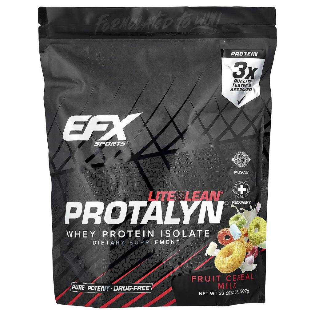 EFX Sports Protalyn® Whey Protein Isolate, Fruit Cereal Milk, 907g (2lb)