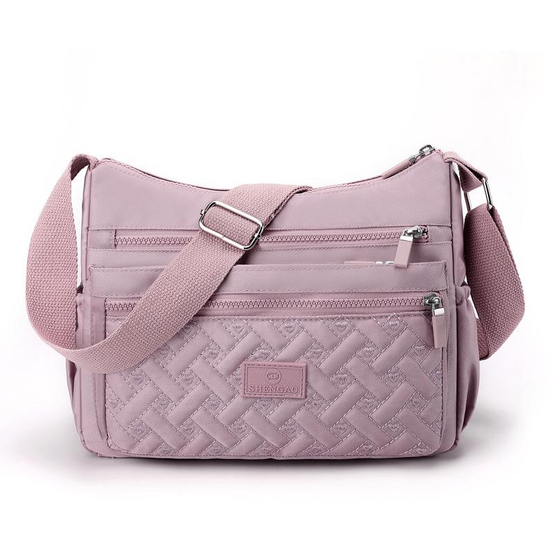 Ladies Messenger Bag Travel Nylon Embroidered Shoulder Bag Female Large Capacity Travel Multi Layer Simple
