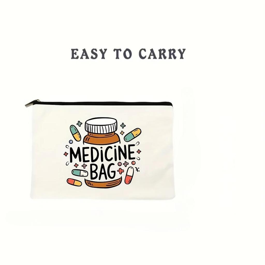 Canvas Makeup Bag Zippered Travel Portable Lightweight Makeup Pouch Large Capacity Durable Toiletry Bag Foldable Storage Bags Student Pencil Case