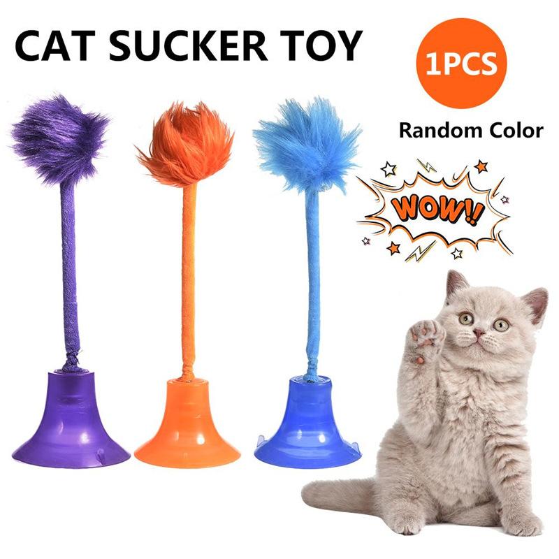 New Cat Window Toy with Suction Cup - Minty Bell & Pompom On a Spring