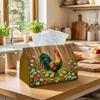 1pc Rustic Farmhouse Tissue Box - Rooster Chick Flora Napkin Storage Box, Suitable for Rolls/Facial Tissues/Single Sheets, Multi-Functional Storage Bo