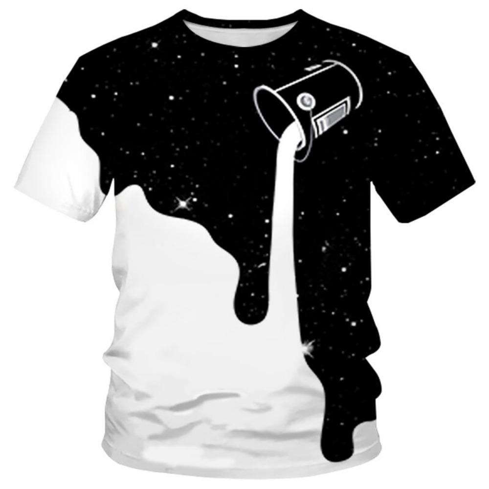 Trendy Tiger 3D Digital Print Men's Fashion round Neck Short Sleeve T-Shirt Summer Casual Wear Standard Fit Youth Popular Style