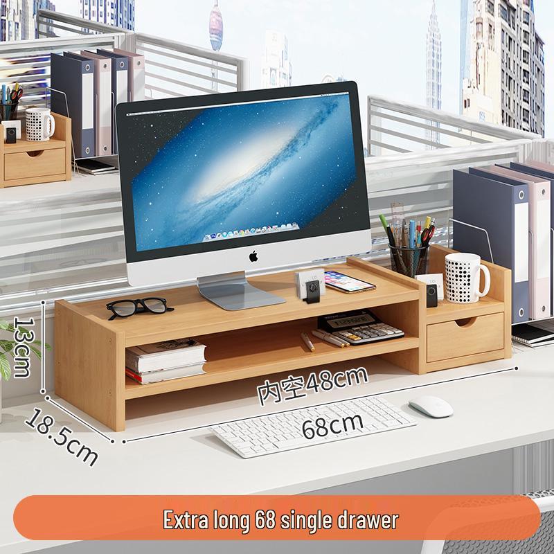 Double-Layer Desktop Monitor Riser & Keyboard Organizer