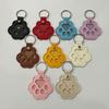 Faux Leather Pet Hair Keychain Dog Cat Claw Shape Souvenir