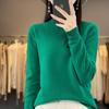 Women's Seamless Wool Sweater: Autumn/Winter Half-High Neck, Loose Fit, Knitted Base Layer