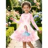 Girls' 3D Princess Dress Long Sleeve Summer Spring Vacation Daily Holiday Princess Beautiful Sweet Kids 4-12 Years Casual Dress A Line Dress