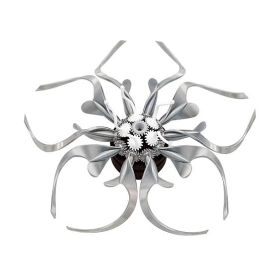 

Mechanical Flower Desktop Decoration Steampunk Rotating Light-up Flower Ornament Home Office Living