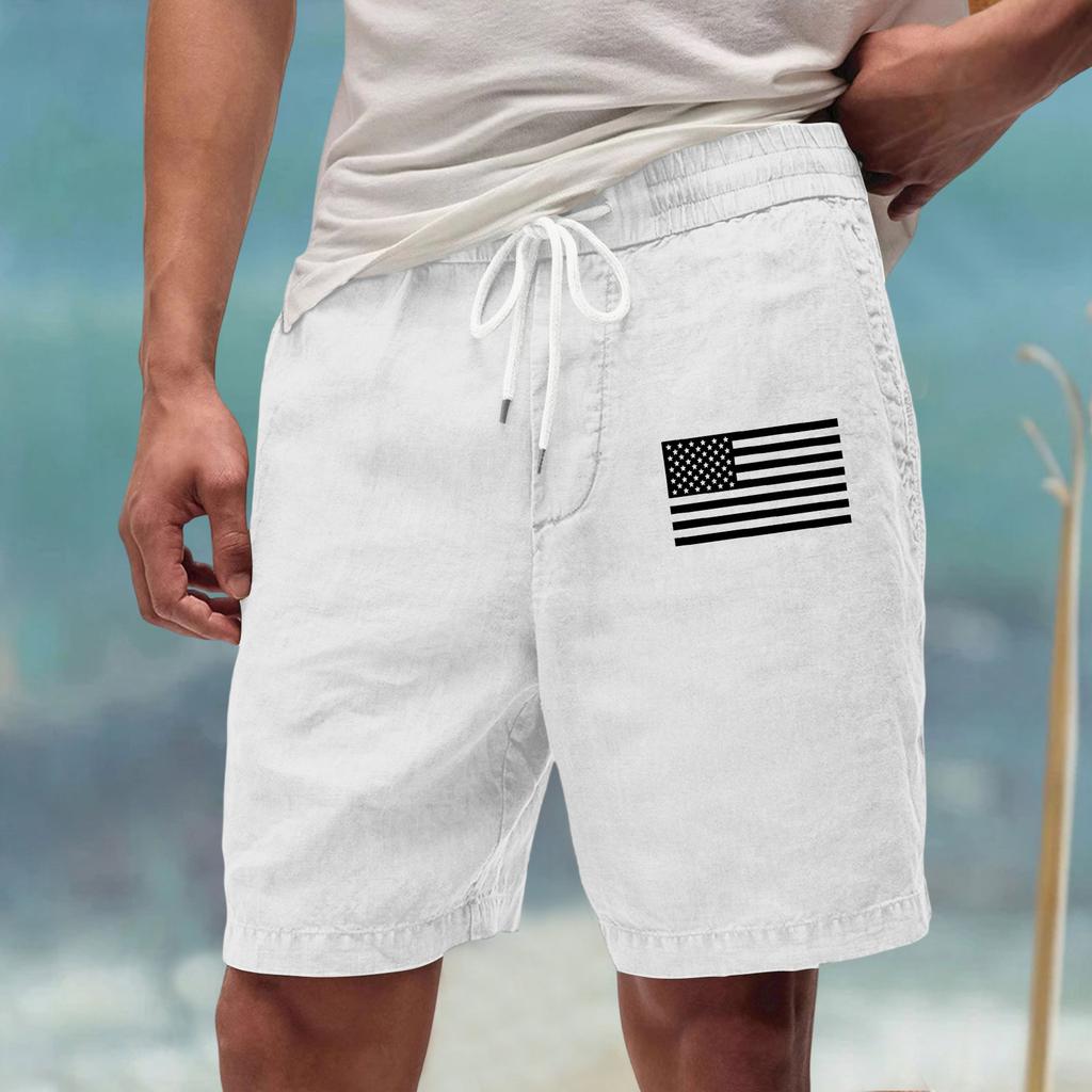 Men's Workwear Shorts With Multiple Pockets, Elastic Waistband, Loose Cotton, Casual Outdoor Lightweight Work Shorts