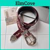 Brand Women Pu Leather Belt With Gold Buckle For Casual Fashion And Retro Style