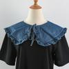 Damen Denim Fake Kragen Schal Stola Schulterwärmer Cape Abnehmbare Halsbekleidung Falscher Kragen Bekleidungszubehör Halbe Tops Stolen