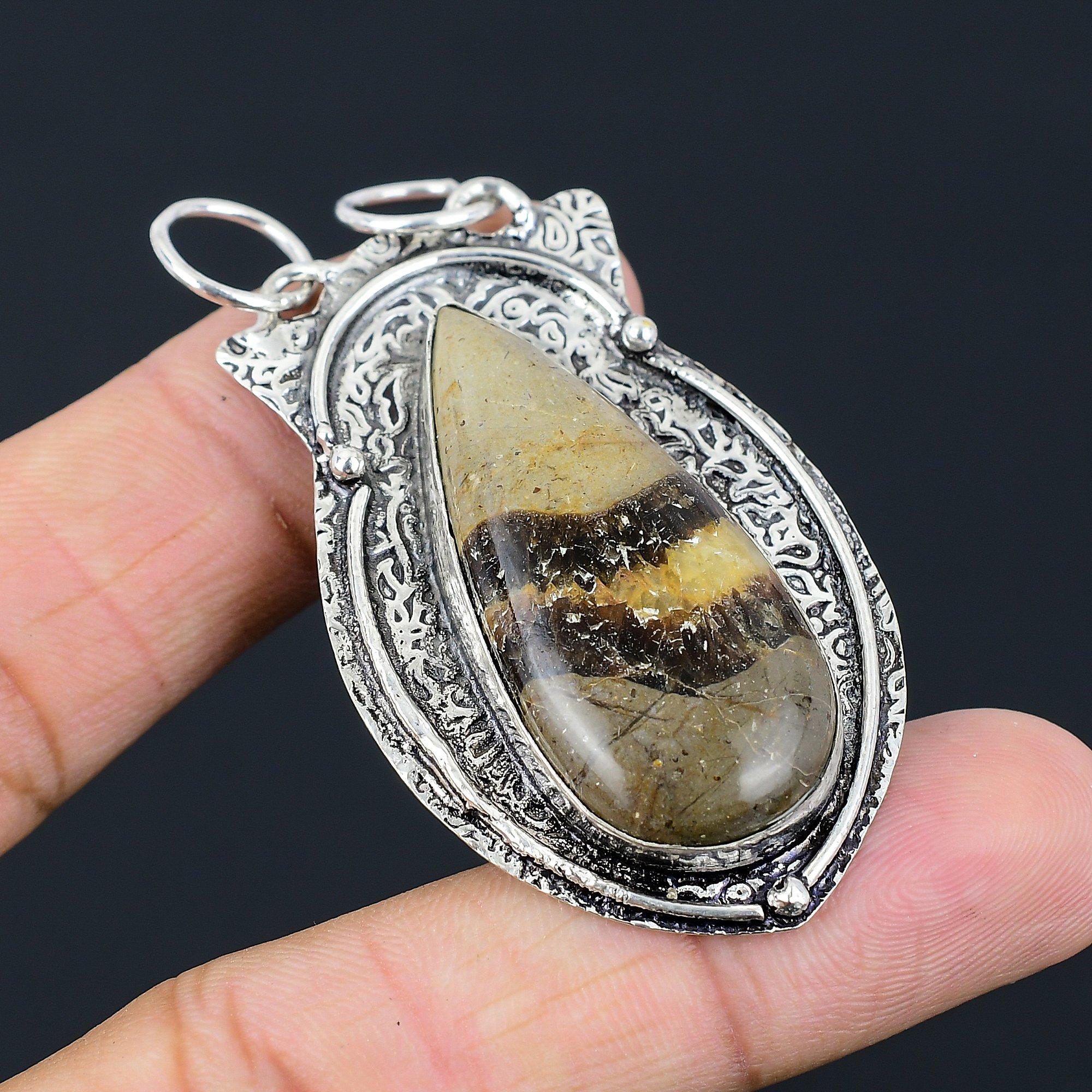 Daughters Day Deal Sterling Silver Septarian Stone Mother New Elegant Pendant