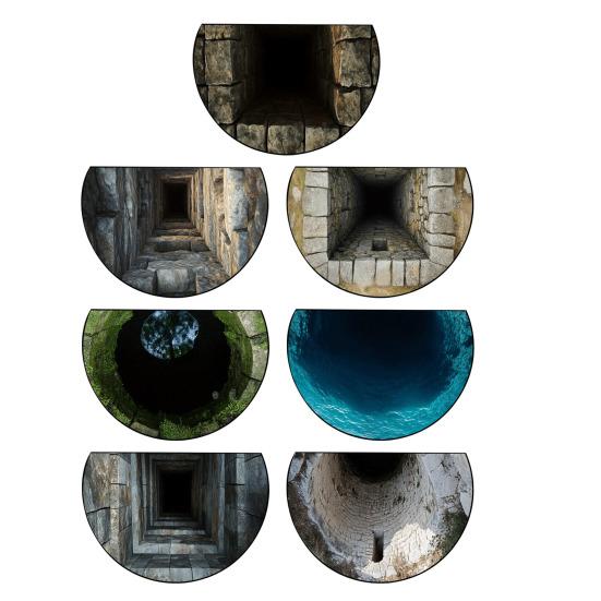 Tapis de Sol Demi-Cercle Antidérapant Décoratif Illusion 3D Réaliste Tapis de Terrier Entrée Salon Chambre Résistant à la Décoloration Tapis de Zone