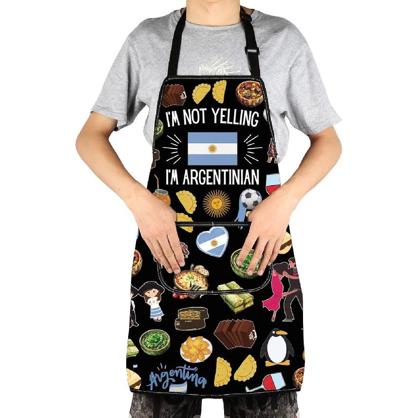 G2TUP Argentina Aprons With Pocket Argentinan Flag Apron Buenos Aires Sun Gifts Argentinian Kitchen Apron