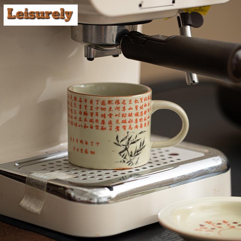 180ml Imitation Song Ru Kiln Ceramic Coffee Cup Chinese Man Jianghong Personal Work Office Mug Afternoon Tea Mug Work Office Mug