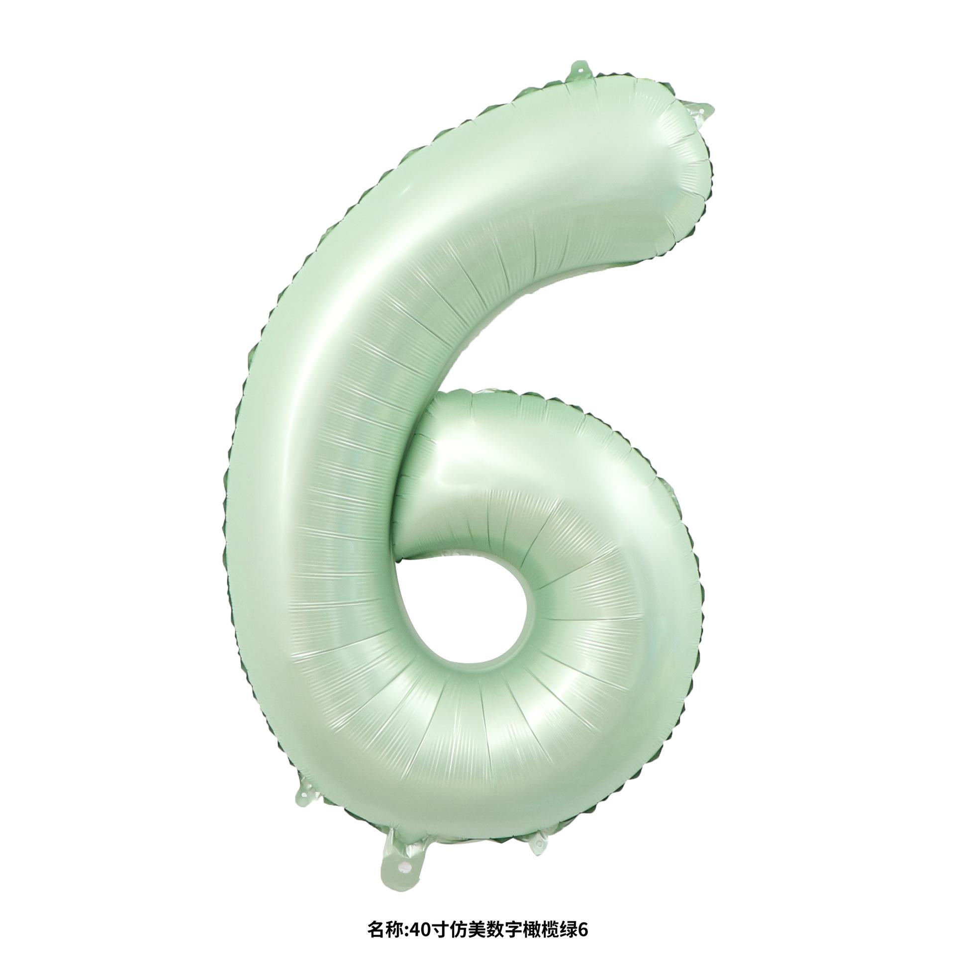 

40-дюймовый американский оливково-зеленый большой цифровой шар из алюминиевой пленки украшение для вечеринки по случаю дня рождения, юбилея 40 inch olive green number 6