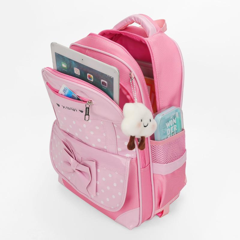 Children'S Tie Rod Schoolbag Three Rounds Girl Princess Primary School Backpack Girls Schoolbag 1-3-5 -6 Level Drag