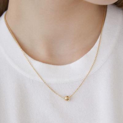 Halden 6mm Simple Ball Necklace (N038_gold)