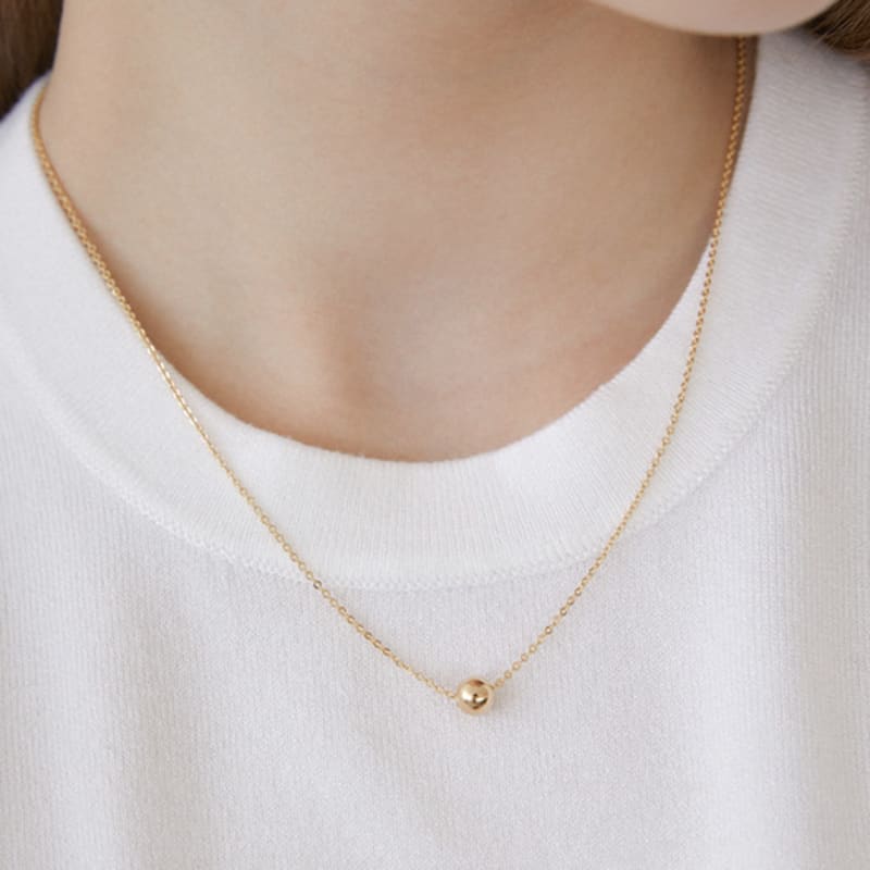 Halden 6mm Simple Ball Necklace (N038_gold)