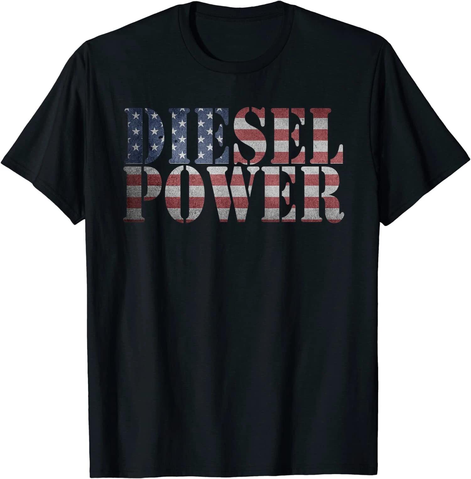 Truck Mechanic Gift, Diesel Power American Flag T-Shirt XXXL