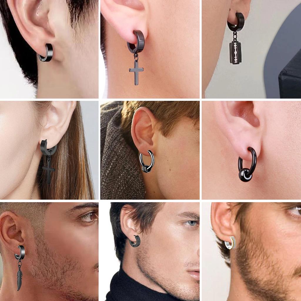 1 Paar Punk Edelstahl Runde Kreis Creolen Ohrringe Für Männer Frauen Nicht Verblassende Ohrringe Hip Hop Männlicher Schmuck