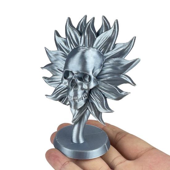 Skull Stand Sunflower-Themed Figurine 3D Printed Naughty Skeleton Potted Tables Shelves Vibrant Tabletop Decor