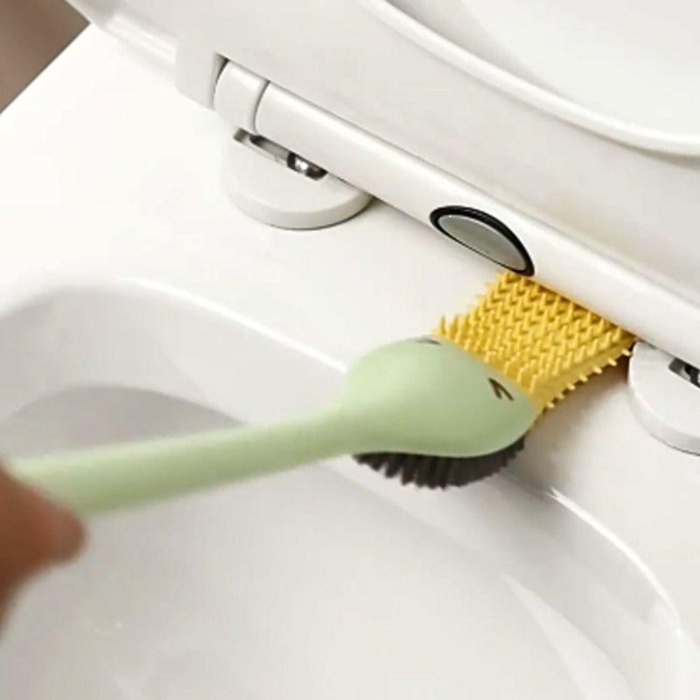 Long Handle Cartoon Duck Toilet Brush Plastic Cleaning Brush Durable Closestool Brush Bathroom