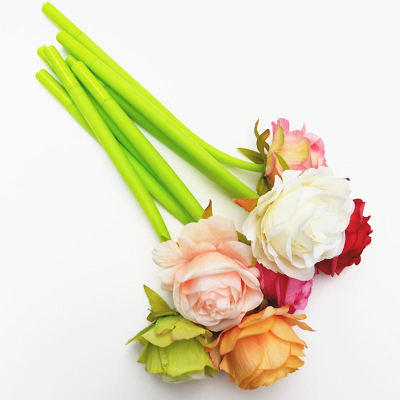 4Pcs Rose Silicone Gel Pen Simulation Flower Valentine's Day Gift Pen School Office Stationary Student Pen Kids School Supplies