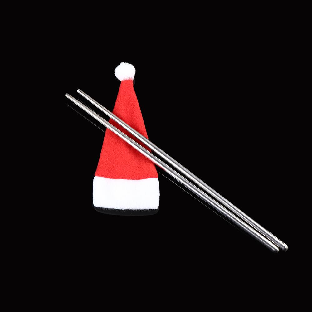 Party Decor Dinner Tableware Holder Cutlery Bag Christmas Hat Spoon Fork Bags Silverware