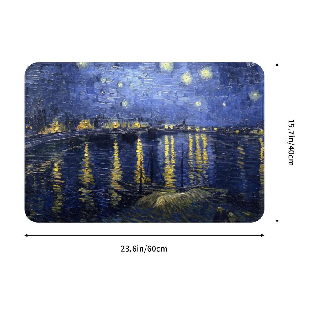Van Gogh Starry Night Doormat Anti-Slip Entrance Bathroom Kitchen Door Floor Mat Over The Rhone Garage Carpet Rug