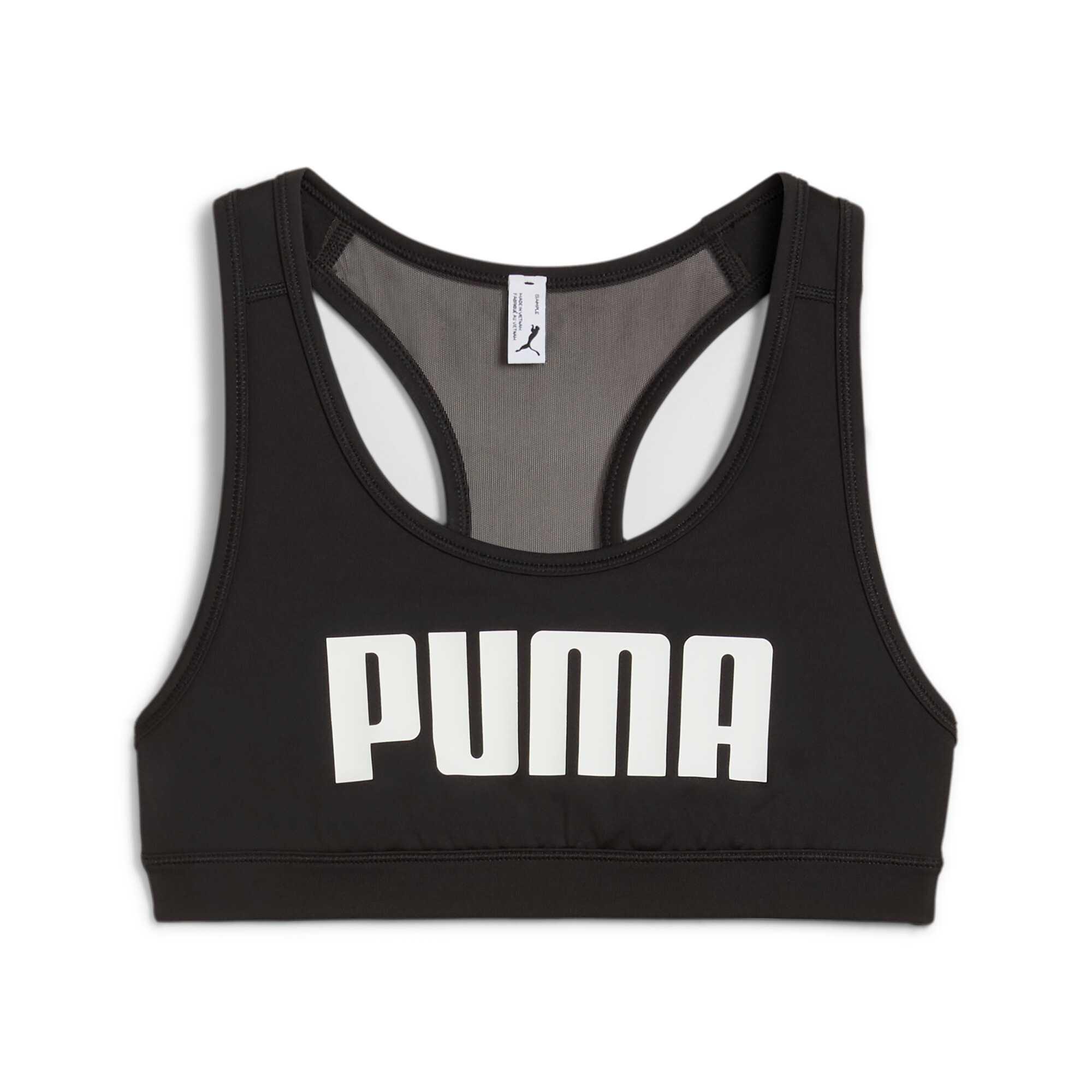 

Puma Укороченный спортивный топ с логотипом, однотонный, женский, черный 527356-01 S