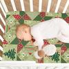 Christmas Crib Mattress Sheet Santa Claus Christmas Stocking Fitted Baby Crib Sheet Xmas Tree Crib Mattress Cover for Boys Girls Crib Nursery Decor