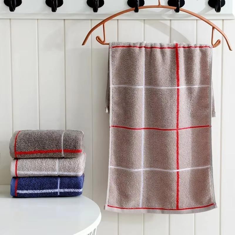 1pc Plaid Hand Towel Household Adult Hand Towel Soft Skin-friendly Face Towel Absorbent Towel For Home Bathroom Bathroom Supplie