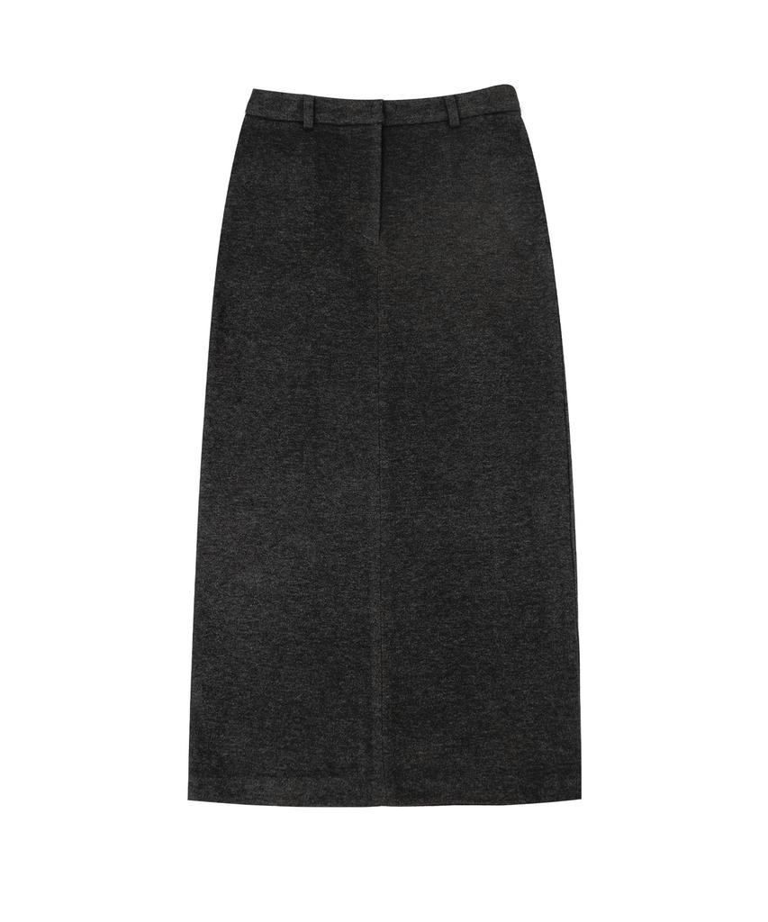 Siyajyu Sist9054 Semi-Flare Column Long Skirt_Charcoal