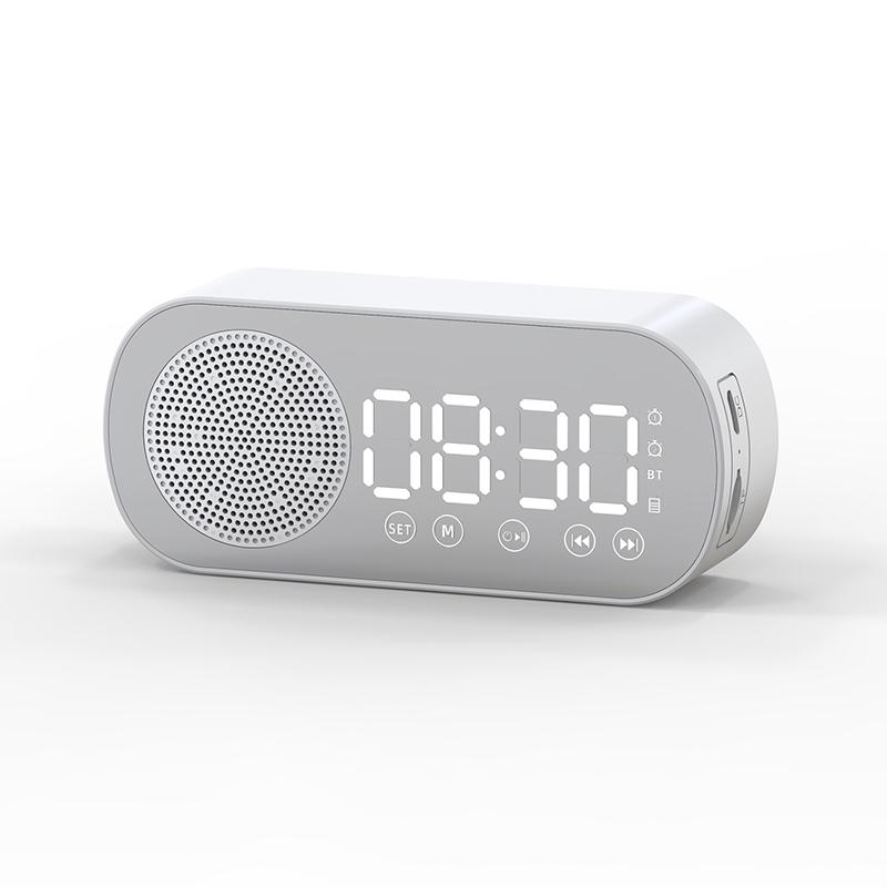 Digital Mirror Surface Alarm Clock FM Radio Portable Rechargeable Desktop Clock Ideal Holiday Birthday Gift Choice