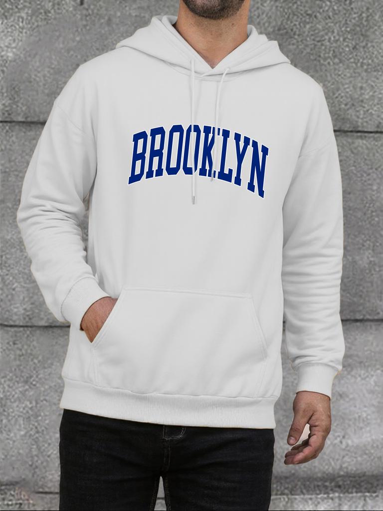 Brooklyn New York Printed Male Hoodies Fashion Casual Hoodie Street Loose Hoody High Quality Hip Hop Warm Pullover Men's