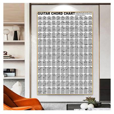 Nástěnná malba na plátno Plakát pro domácí dekoraci Plakáty a tisky Nezarámované dekorativní obrázky Guitar Akord Chart Velká velikost