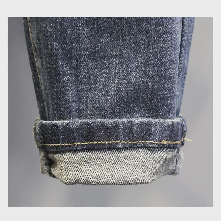 Trendy Korean-Style Slim Fit Nine-Point Jeans for Men