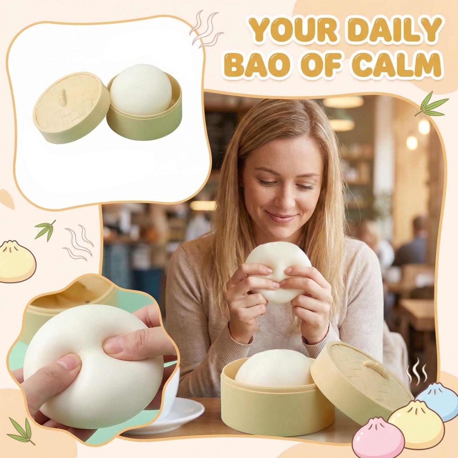 

5.5cm Realistic Stress-relief Bun Toy, Slow Char Siu Bun, Fake Food Prank Xiaolongbao Toy One Size