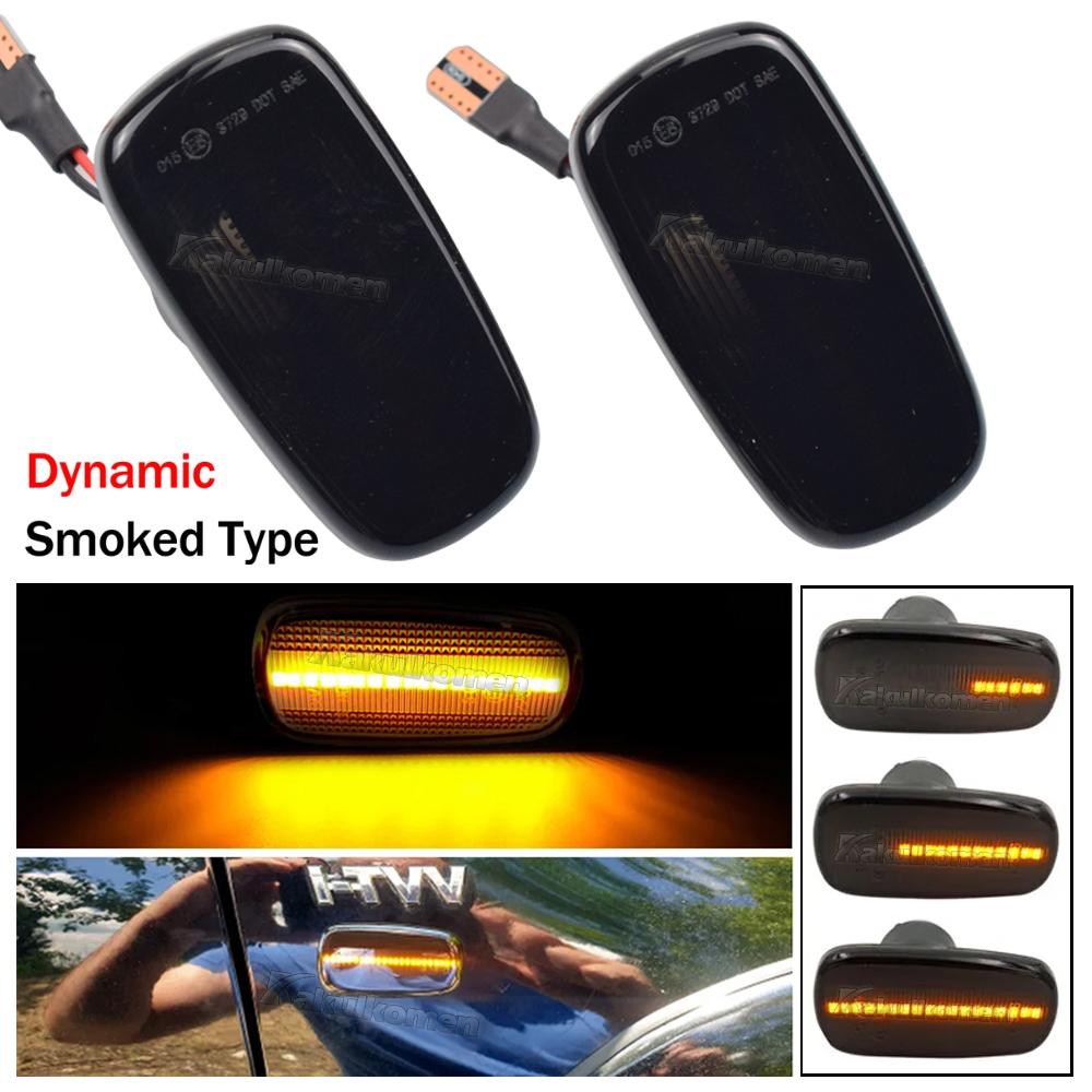 2Pcs Dynamic LED Side Marker fender Lights 12V Flowing Turn Signal light For Toyota Prius Wish Land Cruiser 200 RAV4 Lexus IS300