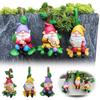 Set of 3 Miniature Figurine Climbing Gnome Resin Sculpture Figurine for Patio Lawn Garden Yard