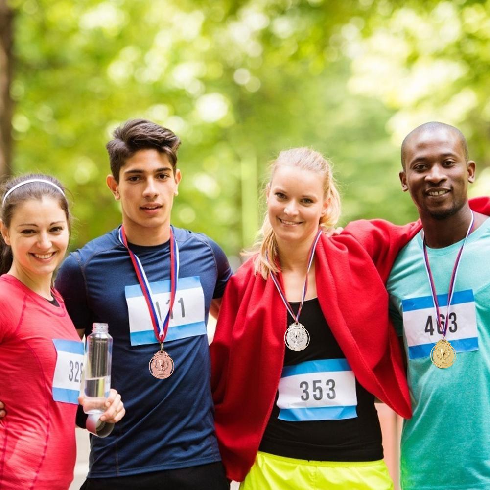 1-30 Winner Reward Gold Silver Bronze Award Medal with Neck Ribbon 1st 2nd 3rd Prize Medal for Sport Competition Prize for Kids