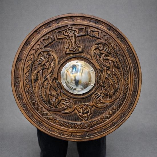 Handcrafted Viking Shield Norse Knotwork Medieval Wooden Wall Decor Birthday gift