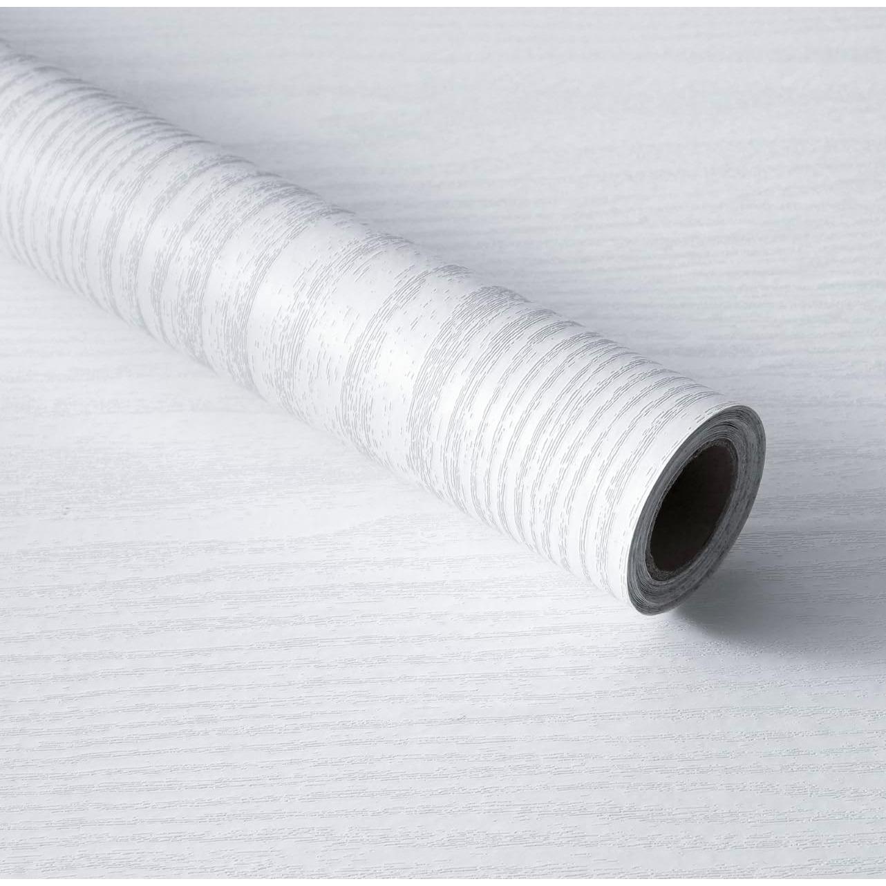 

White Wood Grain Adhesive Film - Self-Adhesive Vinyl Wrap for Furniture, Kitchen Cabinets & Countertops - Peel & Stick DIY Home 40cm x 100cm