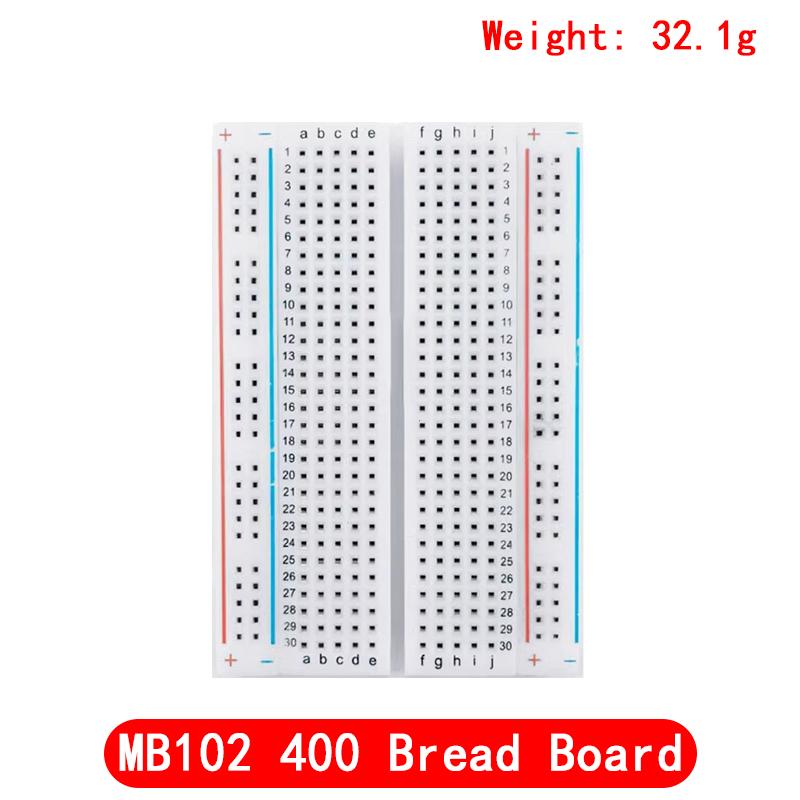 3.3V/5V MB102 Breadboard power module+ 400 points Solderless Prototype Bread board kit +65 Flexible jumper wires
